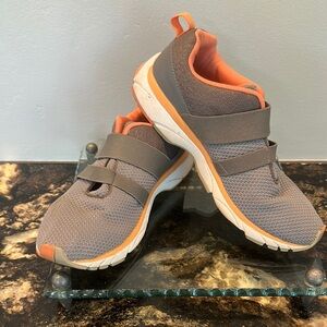 Vionic Gray and Orange Sneakers with Velcro Straps